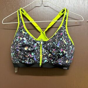 VSX Neon Yellow and Black Splatter Sports Bra